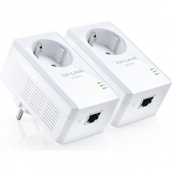 Комплект адаптеров TP-LINK POWERLINE AV200 TL-PA2010PKIT со встроенной электророзеткой